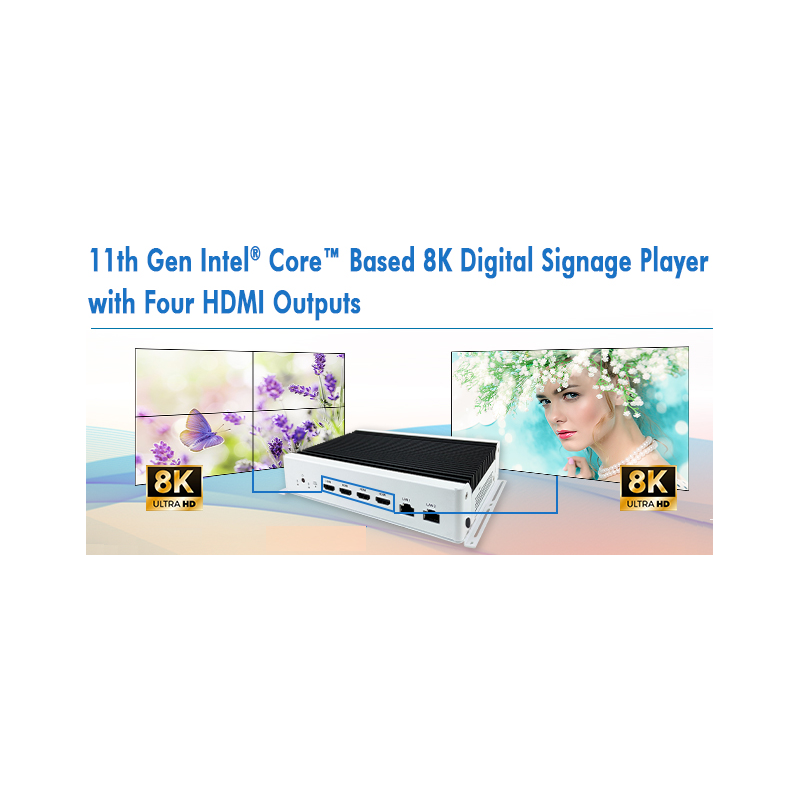8K Digital Signage Player: 11th Gen Intel & 4x HDMI 2.0