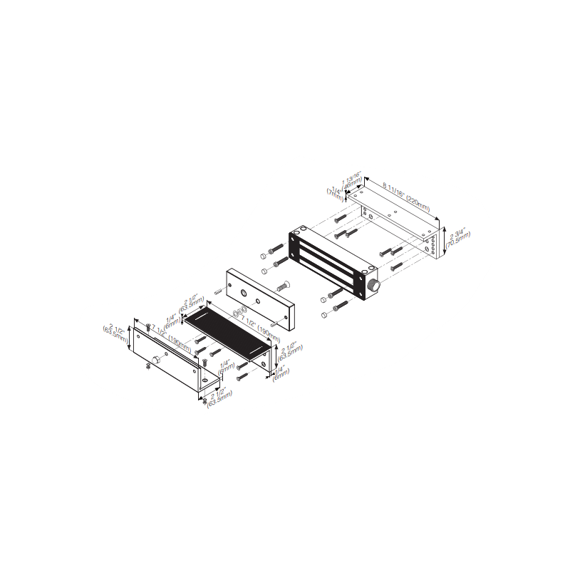 Z-brakettsett for innvendig dørmagnet DØR-MAGNET-V12