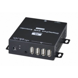 DisplayPort KVM extender with 4 x USB up to 100m Cat. 6a Cable - for touch screen
