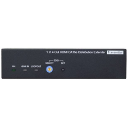 HD HDMI transmitter with 4 RJ45 outputs and 4 receivers. Up to 70 meters