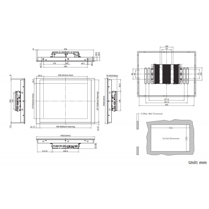 17" 5:4 industripanel-PC med kapasitiv berøring
