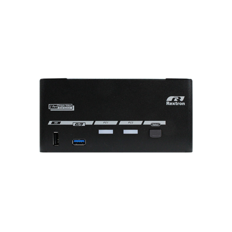 8K 3x-skjerm DisplayPort KVM-svitsj m/ USB3.2, USB3.0 og USB-HID