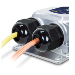 Waterproof media converter for 1000Mbit Fiber and 100/1000Mbit RJ45, PoE+ IP67 IK10