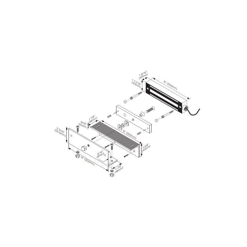 Z-brakett for DØR-MAGNET-V12CB Innadgående dør