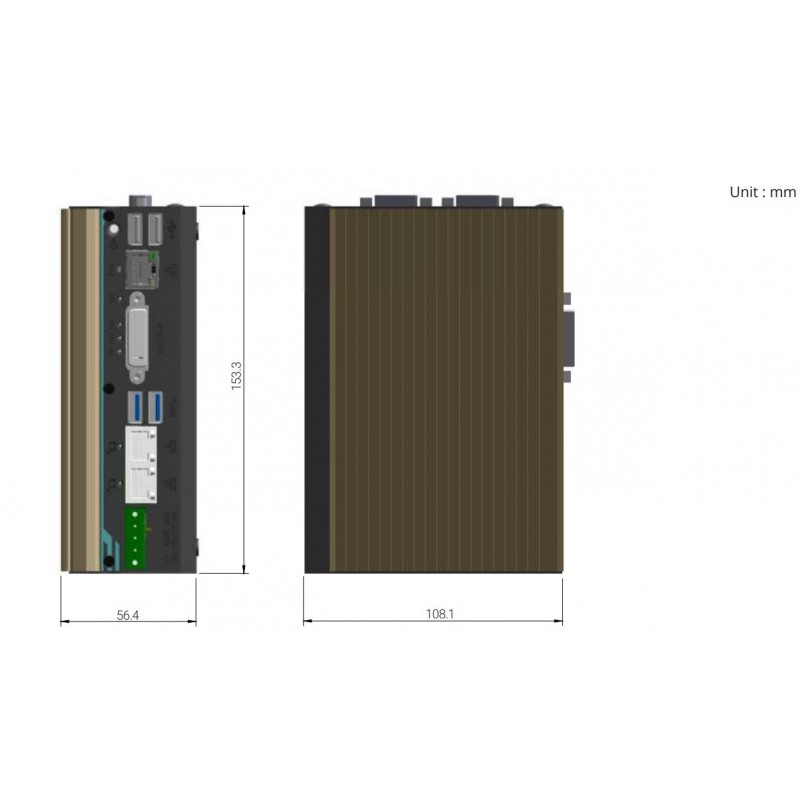 Industriell PC fanless med POE + serielle porter for din glansmontering