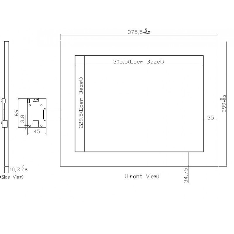 15 "Infrared Touch screen module Windows 2000, XP, Vista, Windows 7 Windows 10 MULTI TOUCH