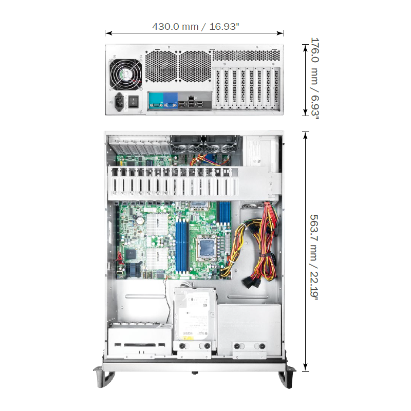 4U 19 ATX Server Rack Cabinet - Assembled & Ready to Use