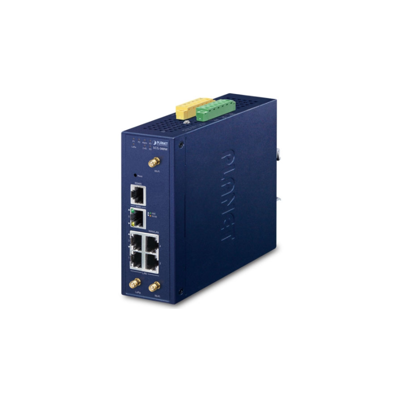 LoRaWan gateway in industrial quality with to IoT units. Dual band wifi. Built in 5 Ports Switch