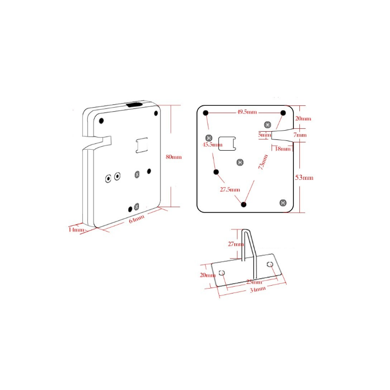 12VDC Elektronisk lås for skapets garderobe