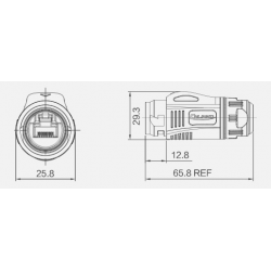 IP67 Waterproof plastic house for RJ45 UTP Patch cable.