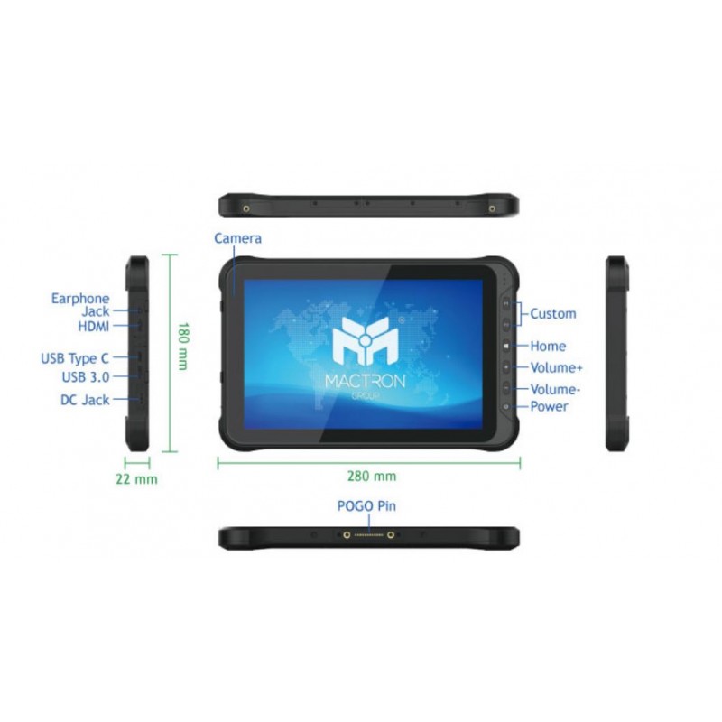 10.1 Industrielt nettbrett: Støtte Windows 11, 700nits, kamera, RFID, strekkodeskanner | IP65