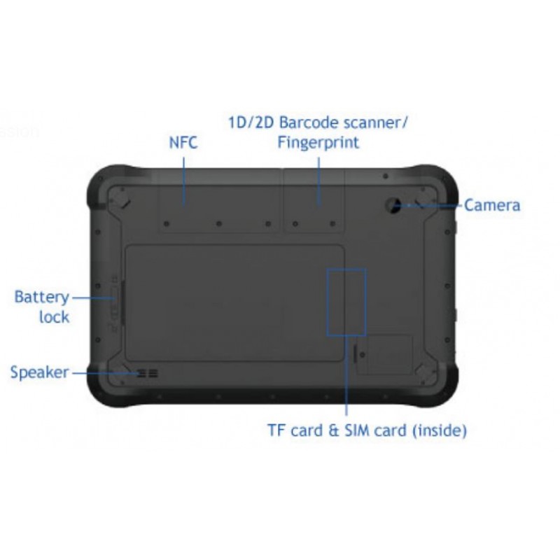 10.1 Industrielt nettbrett: Støtte Windows 11, 700nits, kamera, RFID, strekkodeskanner | IP65