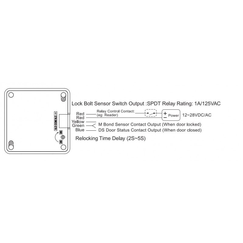 Elektronisk lås for skap og dører 12/24 DC/AC - Holdekraft på 100kg - DANBIT AS