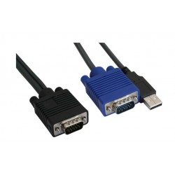 Compact 2-Port KVM Switch with USB & VGA, High Res 2048x1536