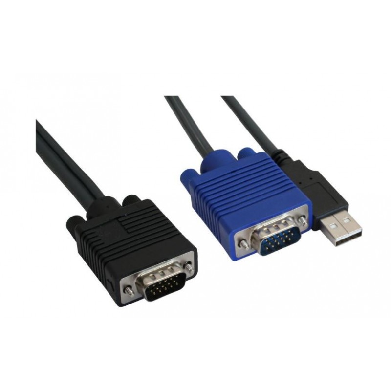 Compact 2-Port KVM Switch with USB & VGA, High Res 2048x1536
