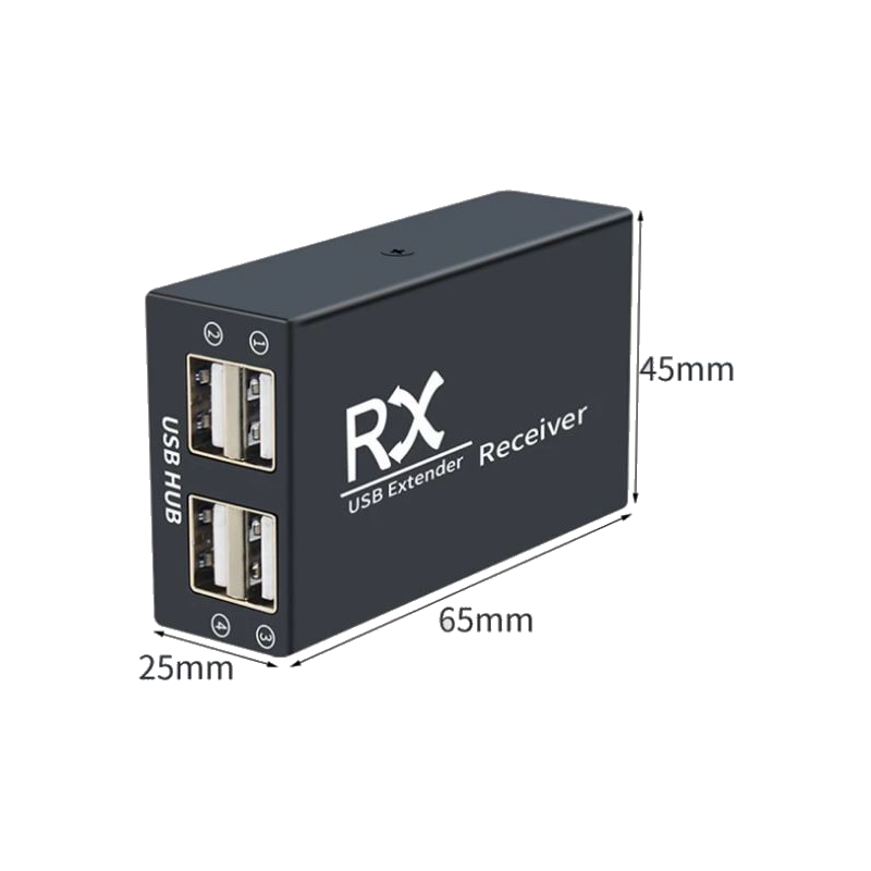 4 Port USB2.0, forlenger, 120 meter, forlenger over RJ45 patchkabel. Stabil 5VDC på USB-port