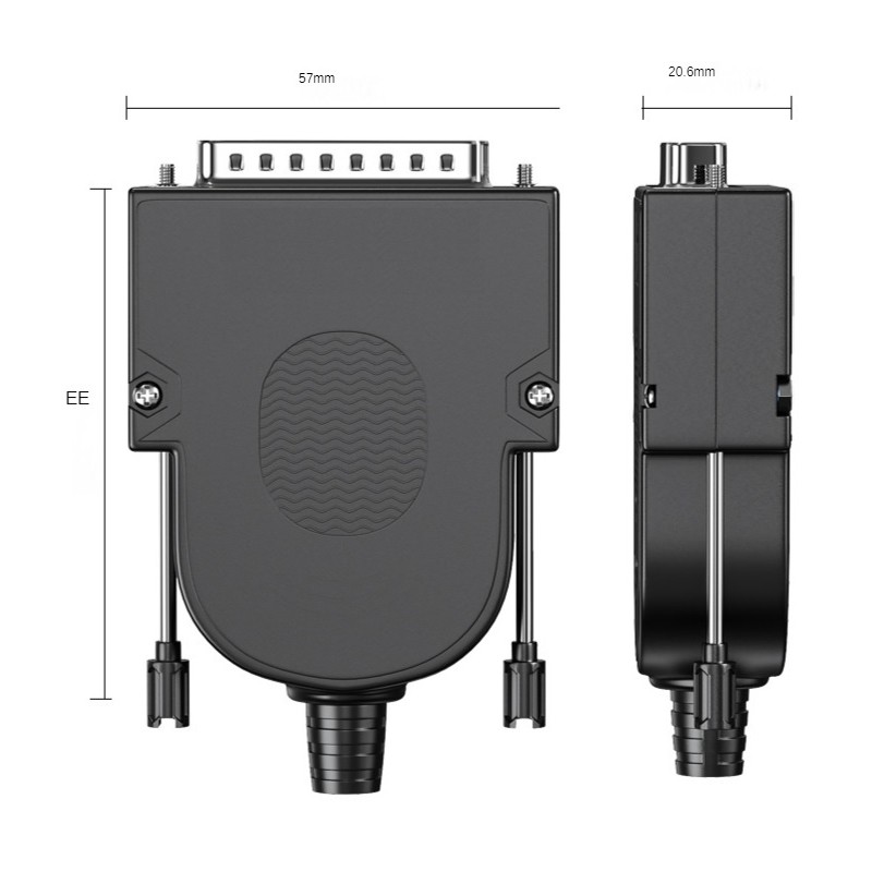 DB25 male terminal block, Breakout box LPT
