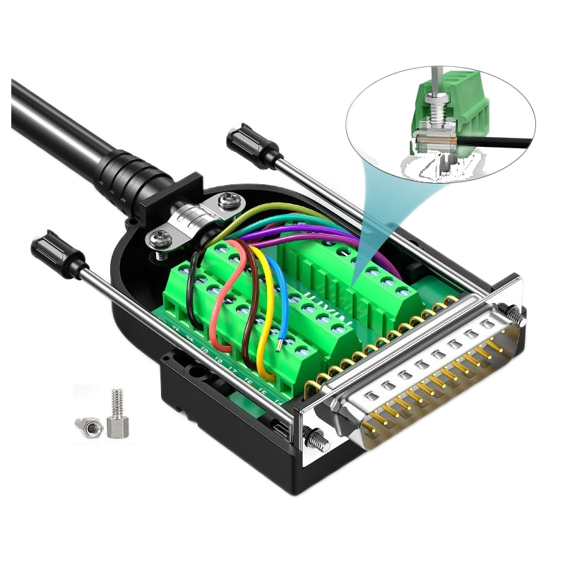 DB25 male terminal block, Breakout box LPT