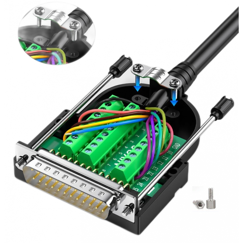 DB25 male terminal block, Breakout box LPT