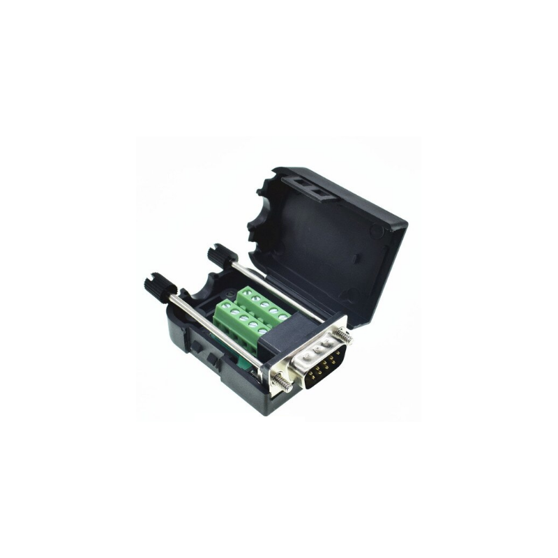 Terminal block with DB9 male connector, RS232 connector with screw terminal