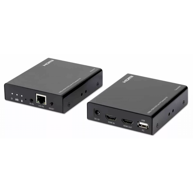 HDMI KVM extender 120 meter fra Cat 6a / 7 RJ45-kabel, over LAN, IR, USB