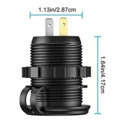 Combination Socket USB-C PD USB-A Cigar Socket Round Waterproof Panel Mount USB Charger for Boat Car Truck