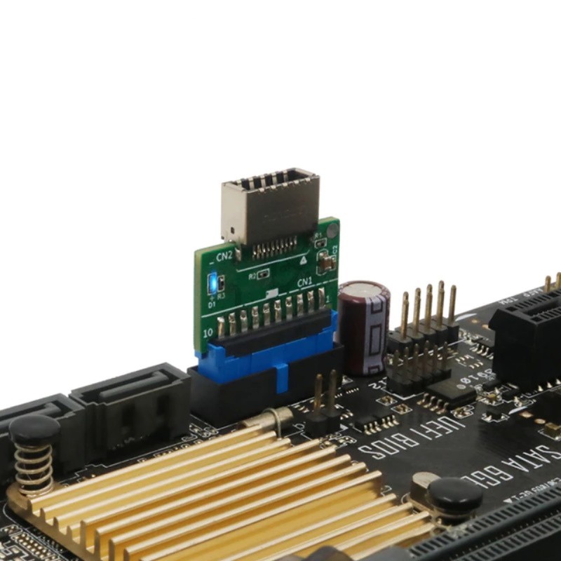 USB 3.0 IDC 19-pinners til USB 3.1 Type-E adapterkabel - 10 Gbps overføring