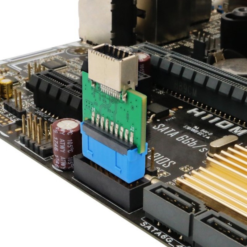 USB 3.0 IDC 19-pinners til USB 3.1 Type-E adapterkabel - 10 Gbps overføring