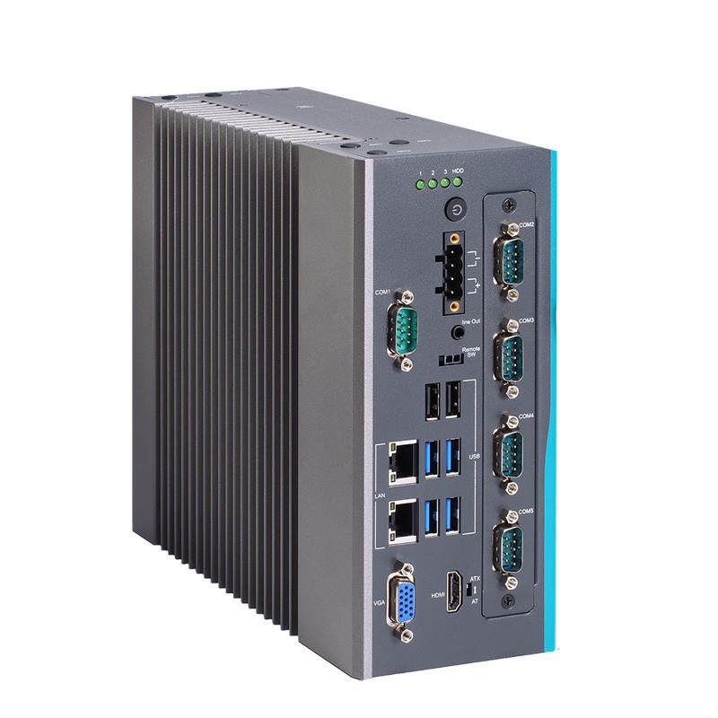 Industrial PC i3, i5,i7 fanless, for DIN rail mounting, VGA, HDMI, Isolated RS232,422,485 Chipset Q370