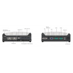 Vifteløs industriell innebygd PC, vegg-/DIN-montering, bred temperatur, støtsikker, i3, i5, i5, i9 12/13/14 Gen. Nuvo-9531