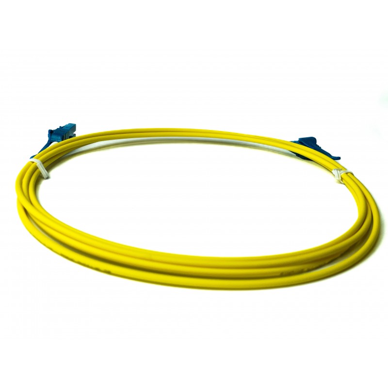 Uniboot Singelmodus fiberkabel, LC-LC, 10m, 9 / 125my, Gul, LSFRZH, Duplex