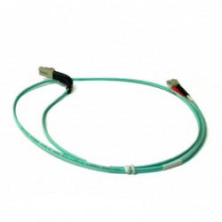 Angled, Fiber Cable, Multi mode, LC-LC, 1m, 50 / 125my, OM3, Aqua, LSZH, Duplex