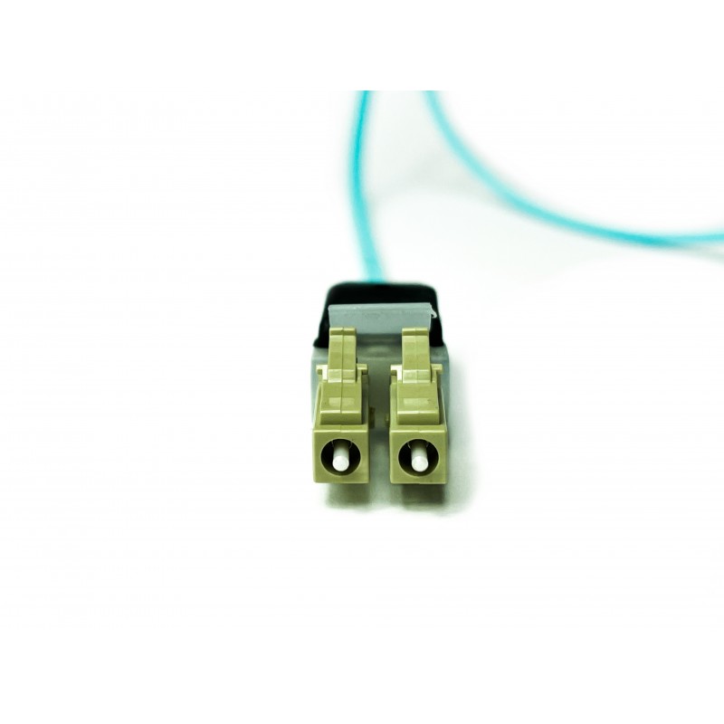 Fiber cable, LED light, Multi mode, LC-LC, 1m, 50 / 125my, OM3, Aqua, LSZH, Duplex