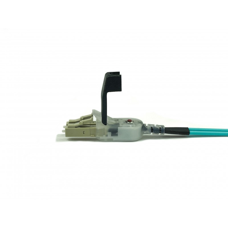 Fiber cable, LED light, Multi mode, LC-LC, 0.5m, 50 / 125my, OM3, Aqua, LSZH, Duplex