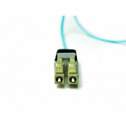 Fiber cable, LED light, Multi mode, LC-LC, 2m, 50 / 125my, OM3, Aqua, LSZH, Duplex