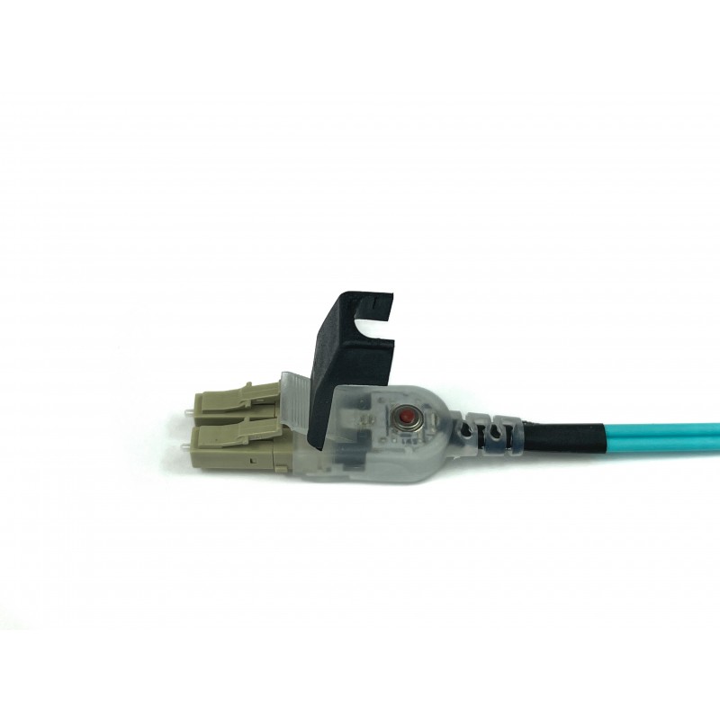 Fiberkabel, LED lys, multimodus LC-LC, 3m, 50 / 125my, OM3, Aqua, LSZH, Duplex