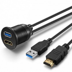 HDMI & USB 3.0 Panel Extender - 1 meter