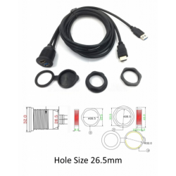 HDMI & USB 3.0 Panel Extender - 1 meter