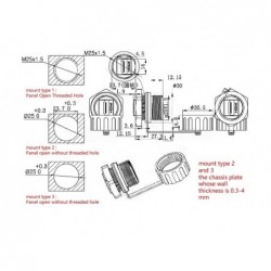 HDMI IP68 Panel Connector Head - Female to Female