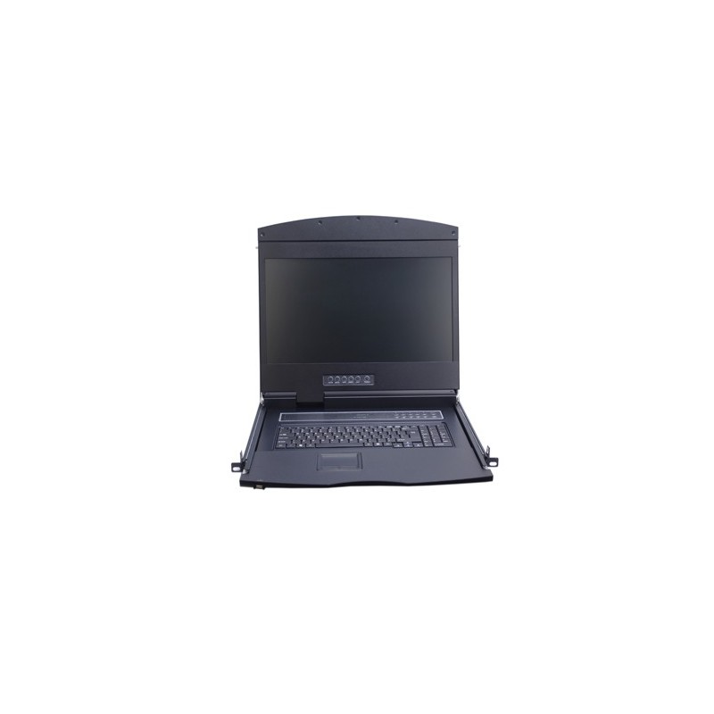 Pull-out console with monitor, keyboard and touchpad. HDMI. Local operation of Server in 19" rack cabinet