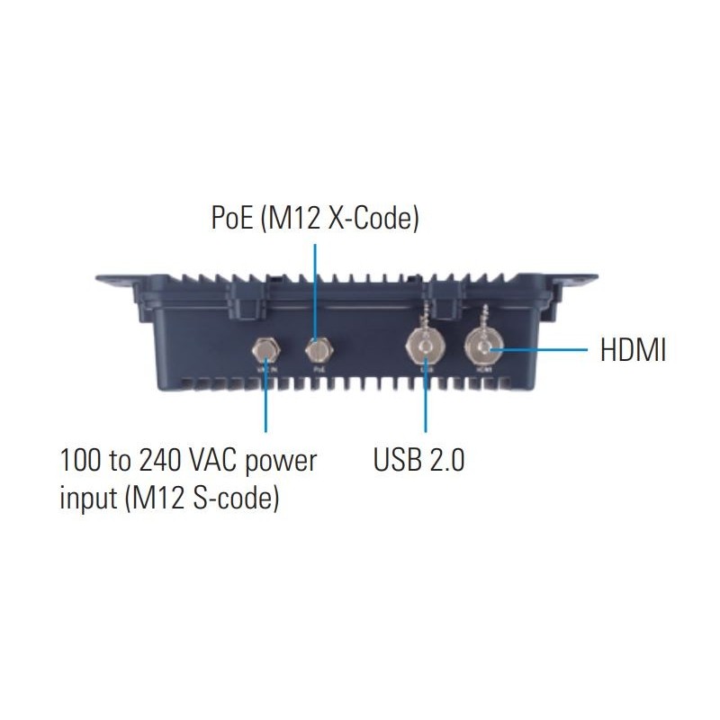 Robust IP67-klassifisert Fanless Edge AI-system med NVIDIA® Jetson Xavier™ NX, HDMI, 1 GbE PoE, USB -30°C til +50°C