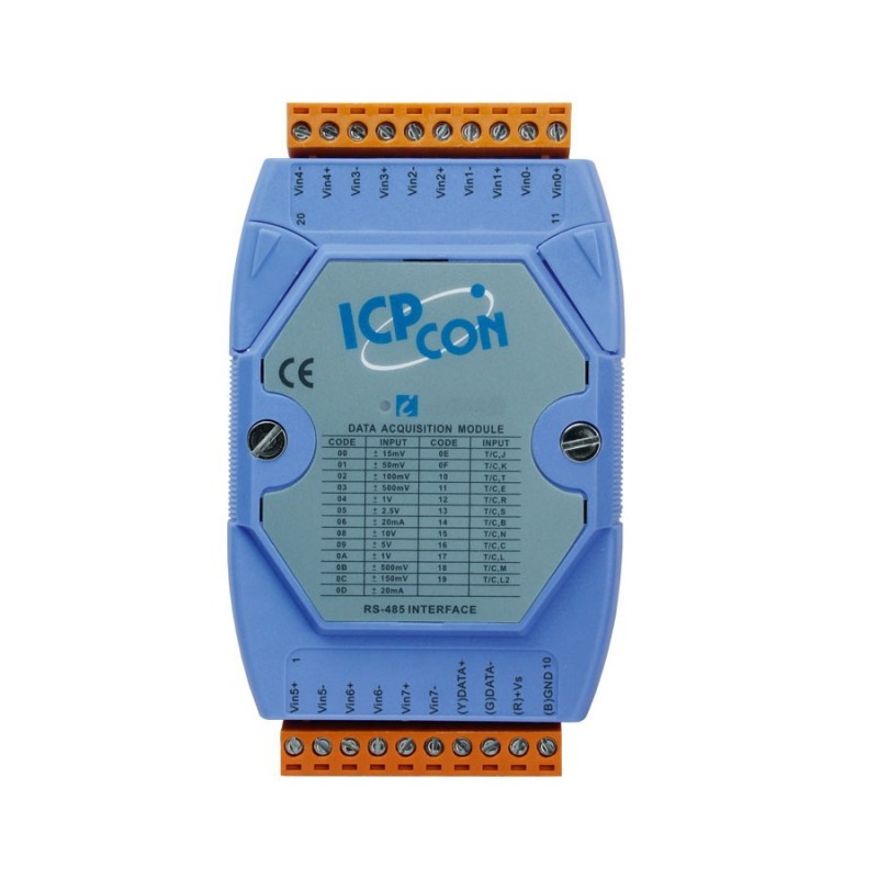 8x Analog Inputs, Modbus RTU, DCON, RS485, 10 - 30 VDC