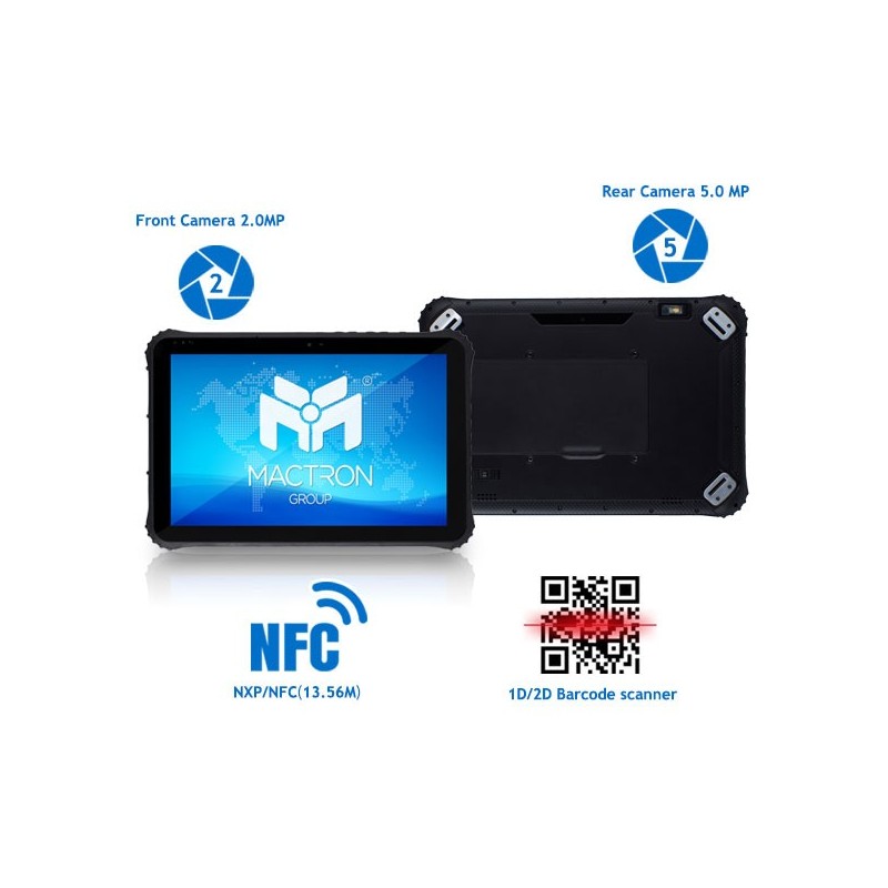 Robust 12,2-tommers nettbrett: Windows 11, IP65, strekkodeskanner, GPS, RS232/485, berøringsskjerm, LAN, WIFI, MIL-STD-810G