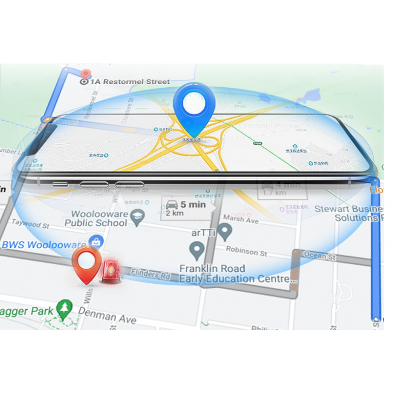 GPS-tracker med SOS-knapp, optimalisert for smarttelefoner