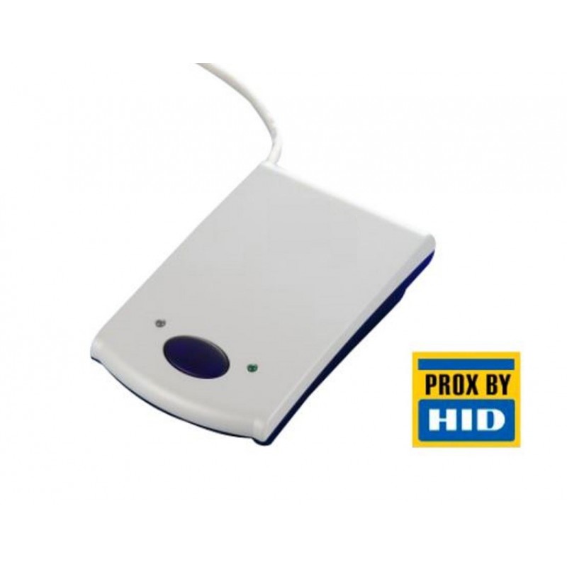 Mifare RFID reader with USB HID. Desktop with card slot. Can be programmed