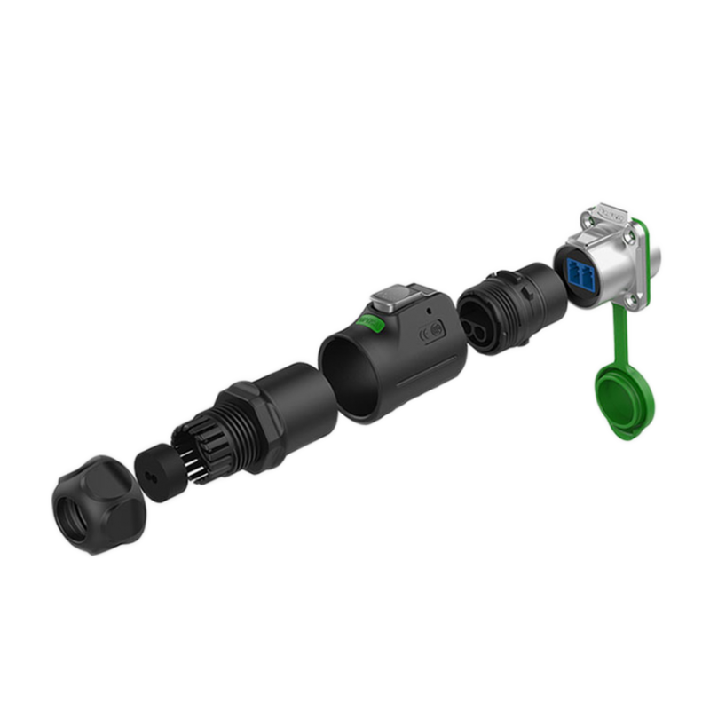 Waterproof IP67 bulkhead / panel reviewing connectors and cable connectors