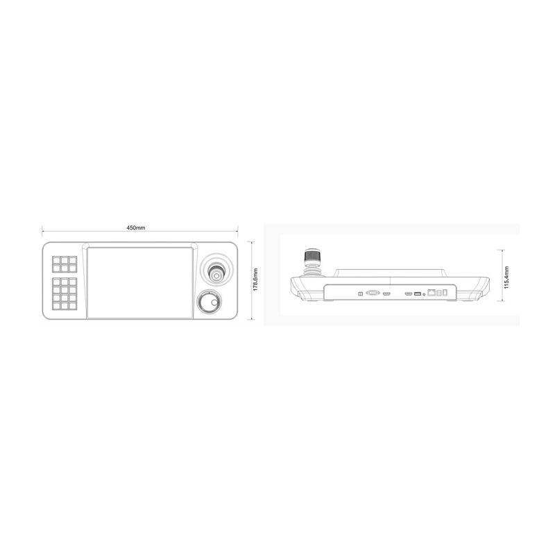IP-kamerakontroller med LCD, joystick, tastatur for PTZ-kamera
