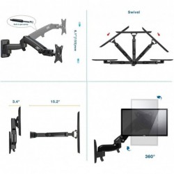 Full Motion Arm Wall Bracket for 17-27 TVs/Monitors, VESA 75/100mm