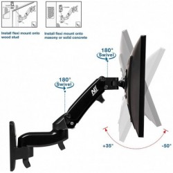 Full Motion Arm Wall Bracket for 17-27 TVs/Monitors, VESA 75/100mm