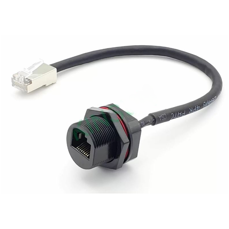 Vanntett RJ45 chassiskontakt, 21 mm gjenger - for utendørs bruk